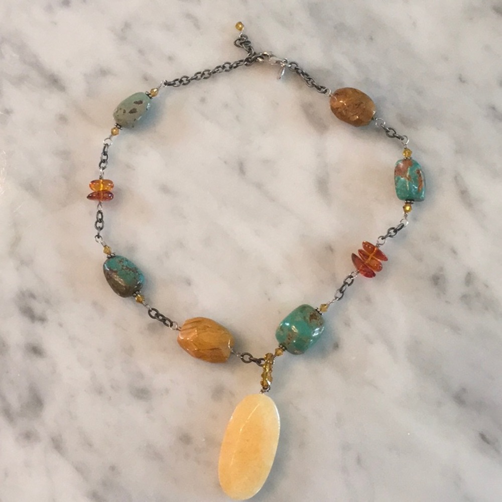 Silpada Jasper and Amber Necklace